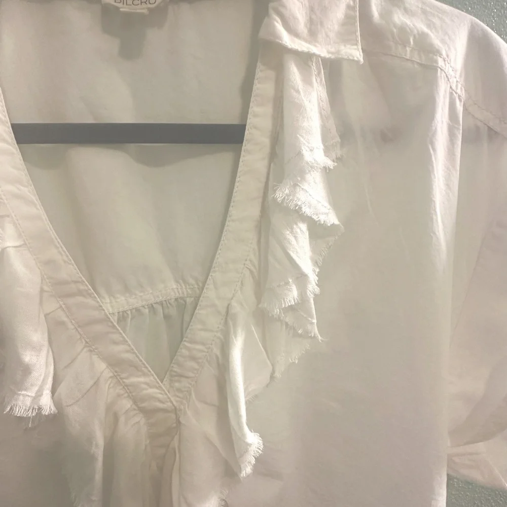 Pilcro Short-Sleeve Reworked Ruffle Blouse - Picture 6 of 9